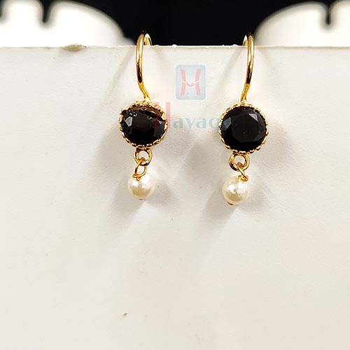 Mariana Cosmos Round Dangle Leverback Earrings-- Black Orchid